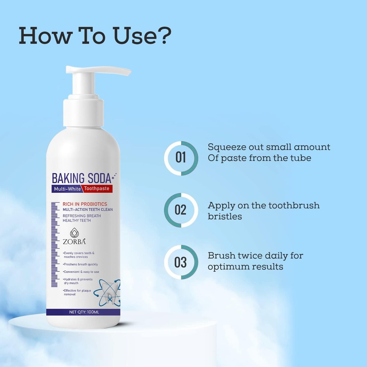 Zorba Baking Soda Multi-White Toothpaste 100ML